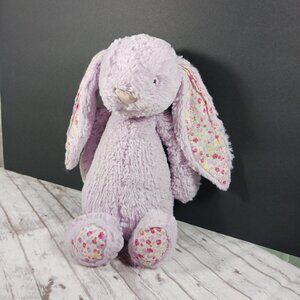 JellyCat Bashful Bunny Jasmine Blossom Light Purple Floral Ears Feet Plush 12"